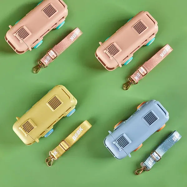 Bus Shape Water Bottle with Straw for Kids