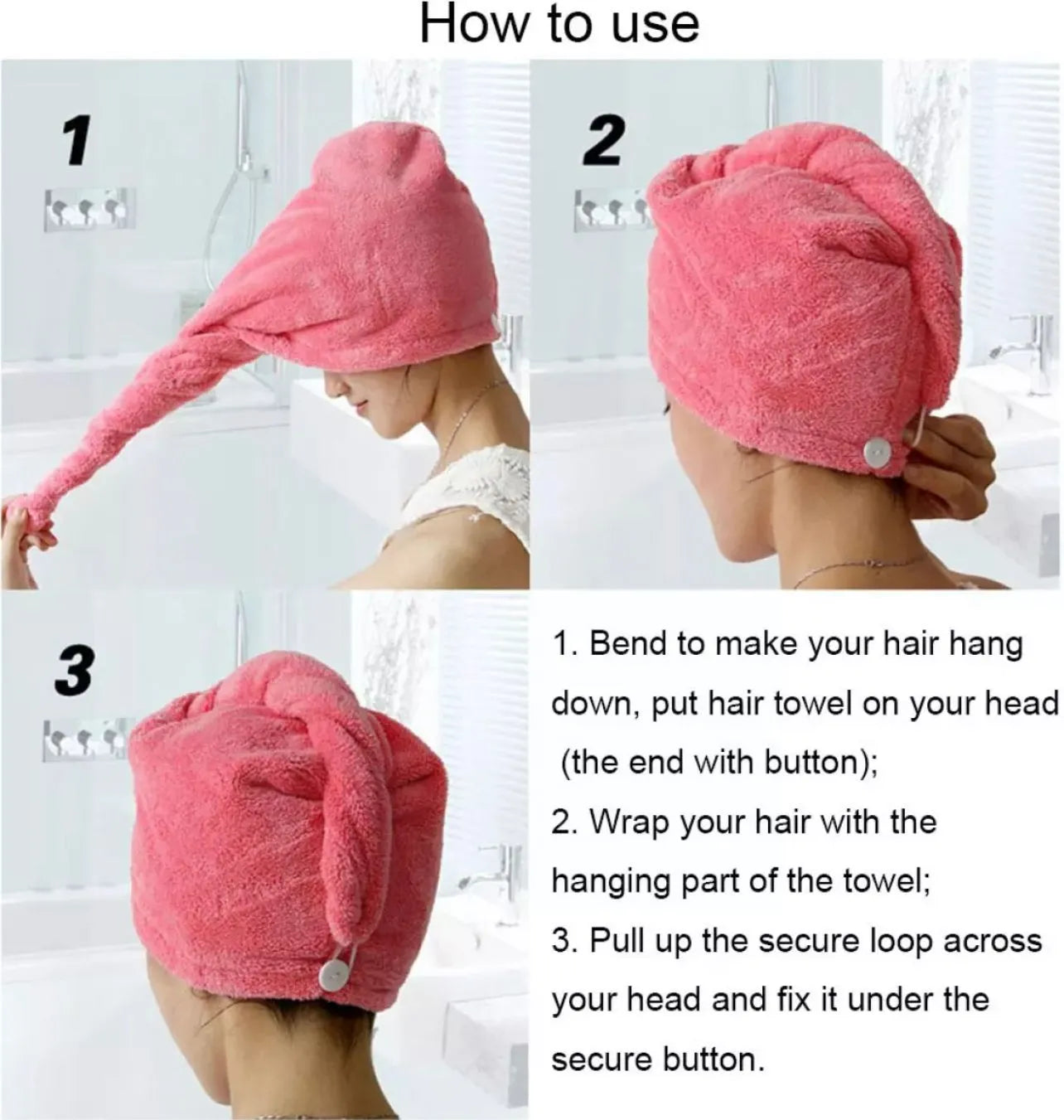 Quick Hair Drying Cap Towel Wrap