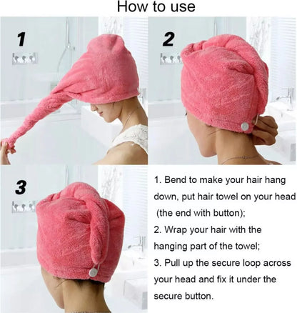 Quick Hair Drying Cap Towel Wrap