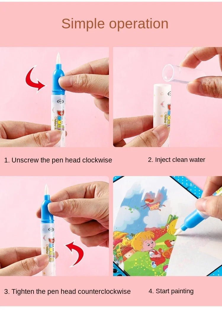 Magic Water Painting Books ( Pack of 3 Books ) - Nuvenza